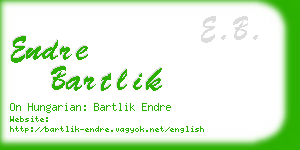 endre bartlik business card